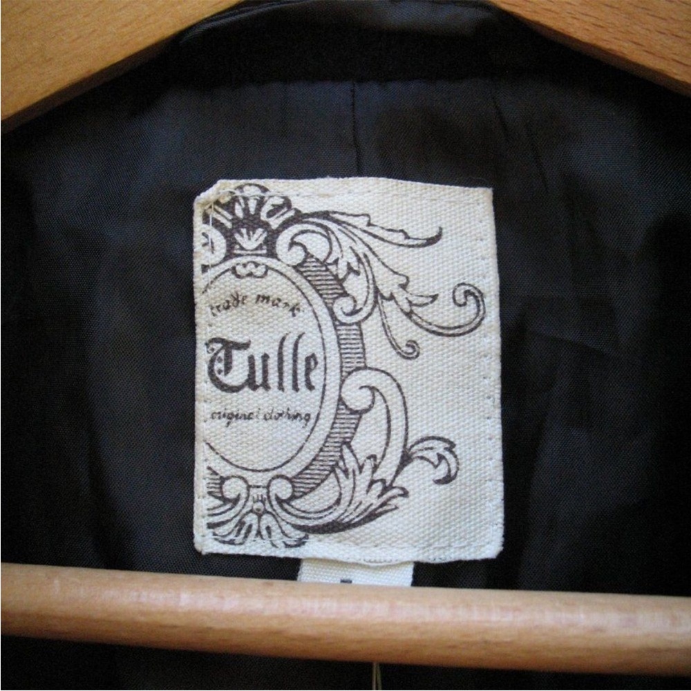 NWT Tulle Wool Blend Ruffle Coat Jacket - Picture 8 of 9